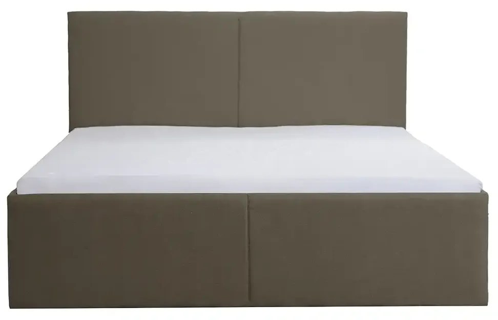 Čalúnená posteľ s úložným priestorom a matracom KARL 140 x 200 cm Žltá