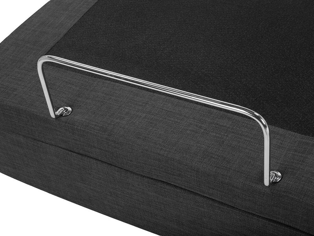 Čalúnená nastaviteľná posteľ 160 x 200 cm sivá DUKE Beliani