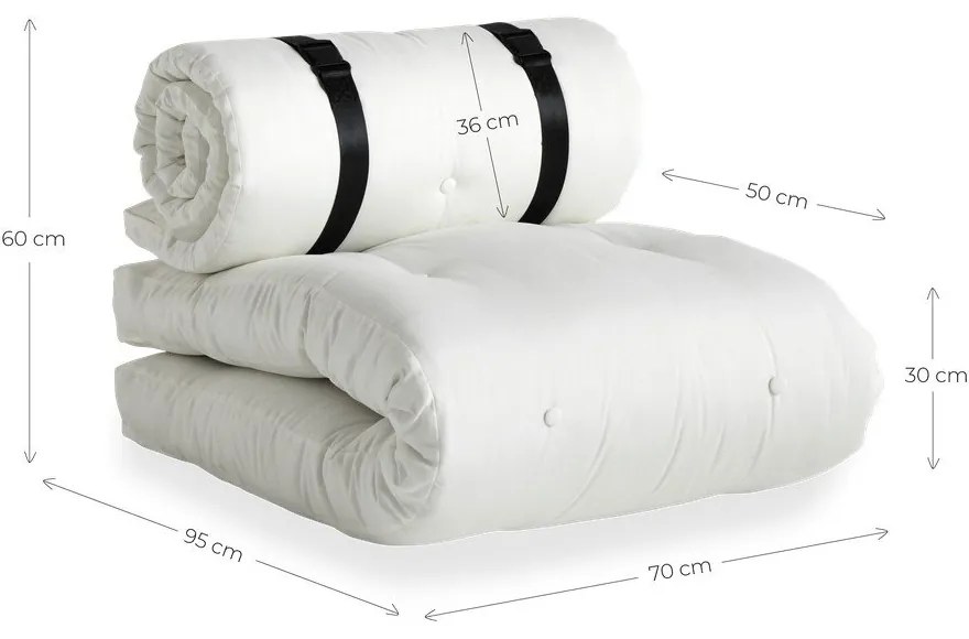 Béžové rozkladacie kreslo vhodné do exteriéru Karup Design Design OUT™ Buckle Up Beige