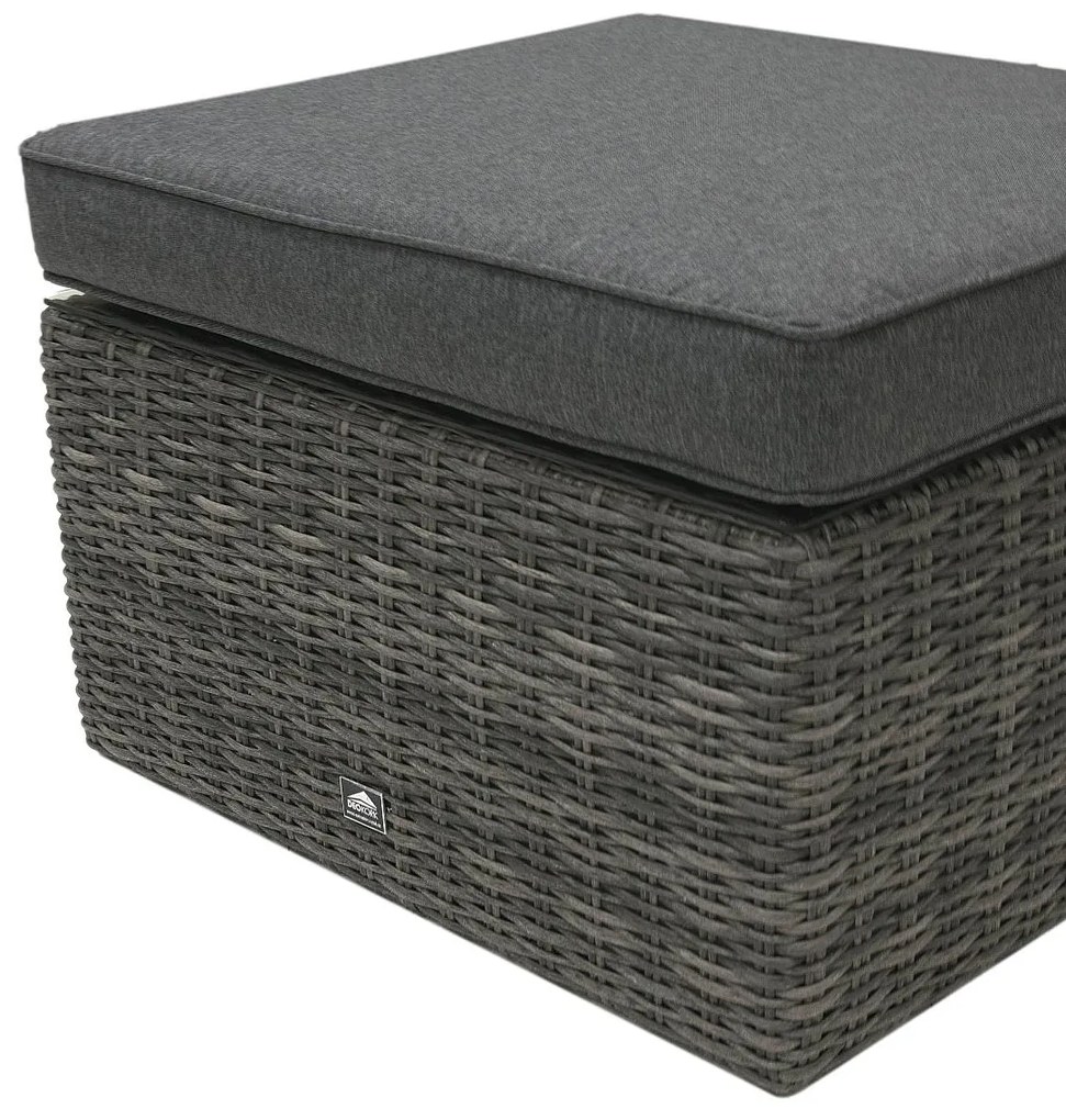 Deokork Ratanové stolík/taburet 73 x 73 cm BORNEO LUXURY (sivá)