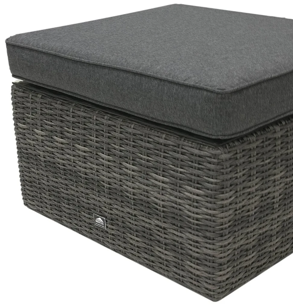 Deokork Ratanové stolík/taburet 73 x 73 cm BORNEO LUXURY (sivá)