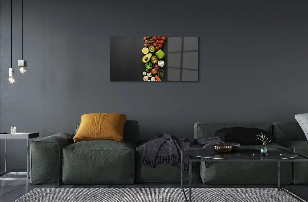 Obraz na skle Citrón avokádo mrkva 125x50 cm