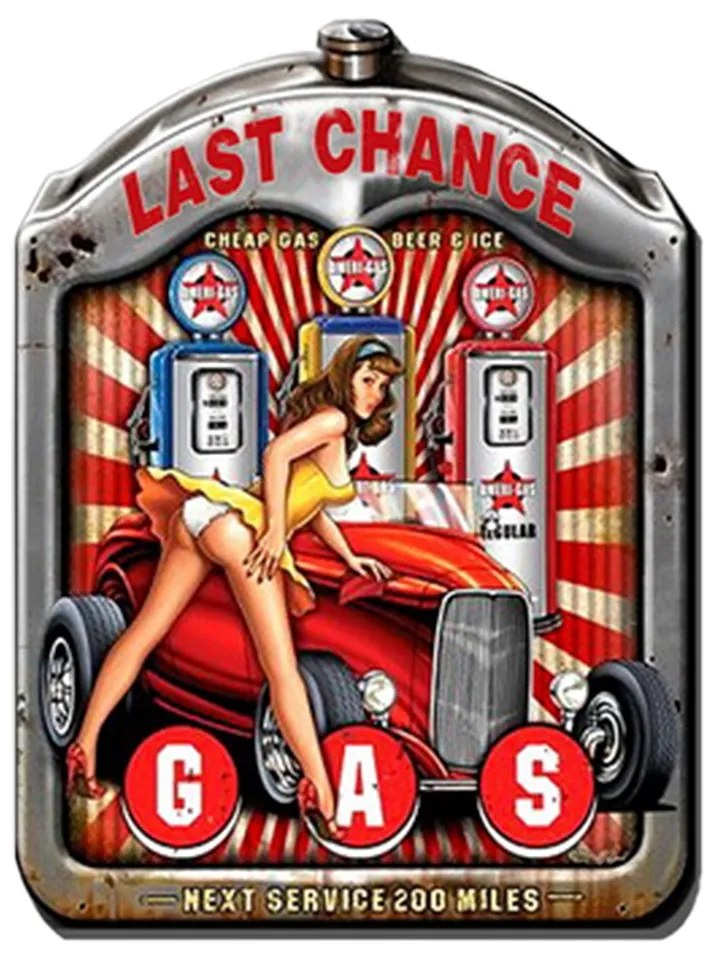 Kovová nástenná ceduľa Last Chance - 30*1*40 cm