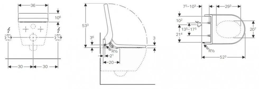 GEBERIT AquaClean bidetové sedátko Tuma Comfort, kartáčovaná nerezová oceľ, 146.272.FW.1