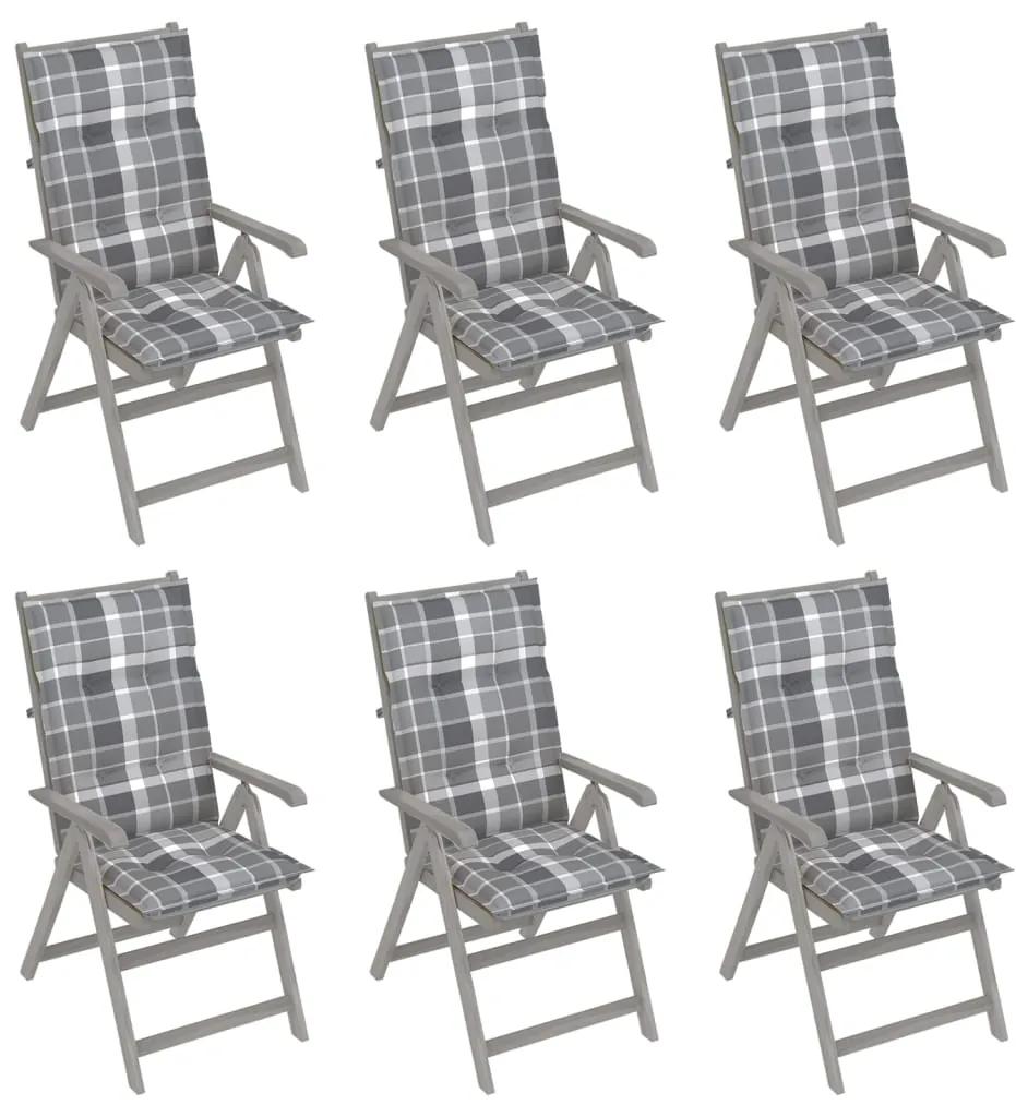 Záhradné sklápacie stoličky 6 ks s podložkami akáciový masív 3065346