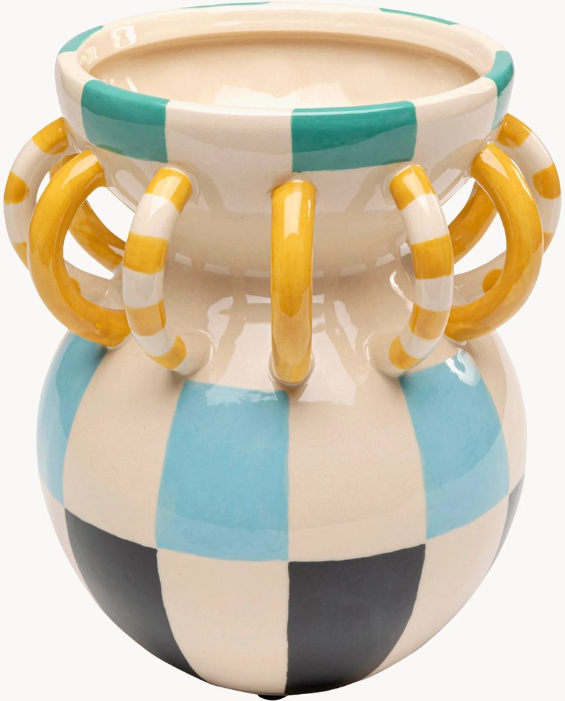 Ručne maľovaná dekoračná váza Harlequin, V 24 cm
