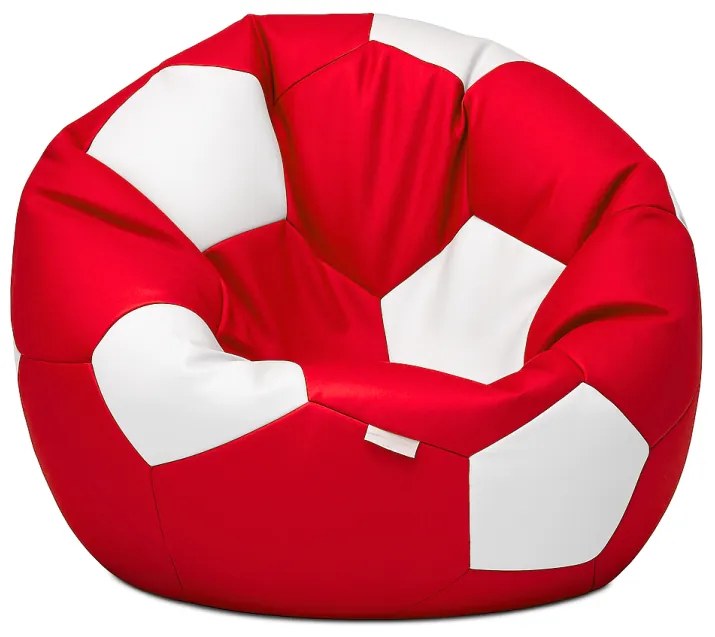 Sedací vak futbalová lopta červenobiela EMI