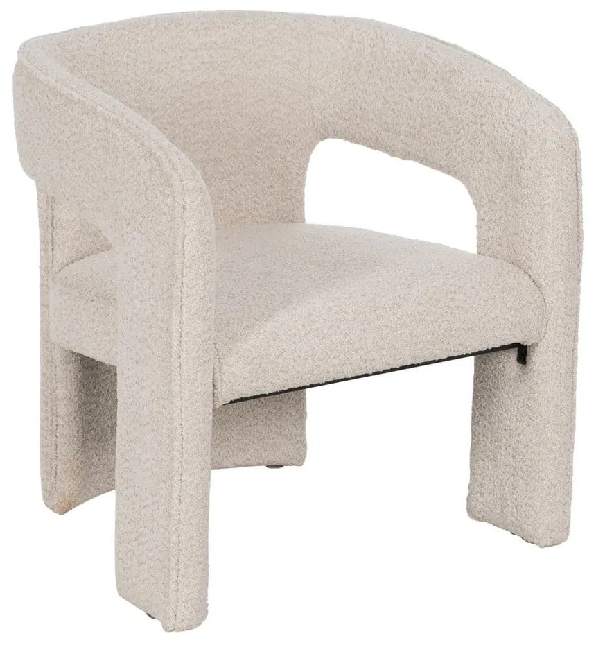 Béžové kreslo z textílie buklé – Ixia