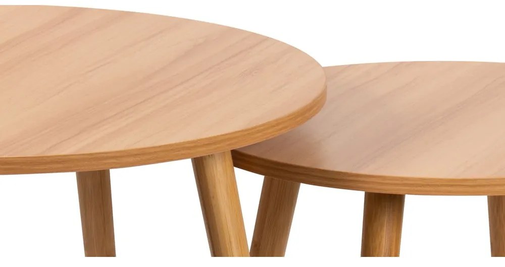 Okrúhle konferenčné stolíky v prírodnej farbe v súprave 2 ks ø 60 cm Luke – Bonami Essentials