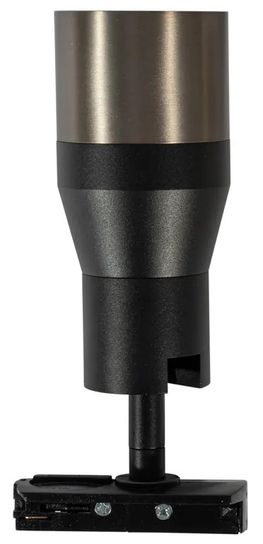 Moderný bodový reflektor čierny s gunmetalom pre 1-fázový koľajnicový systém GU10 50mm - Iconic Kohua