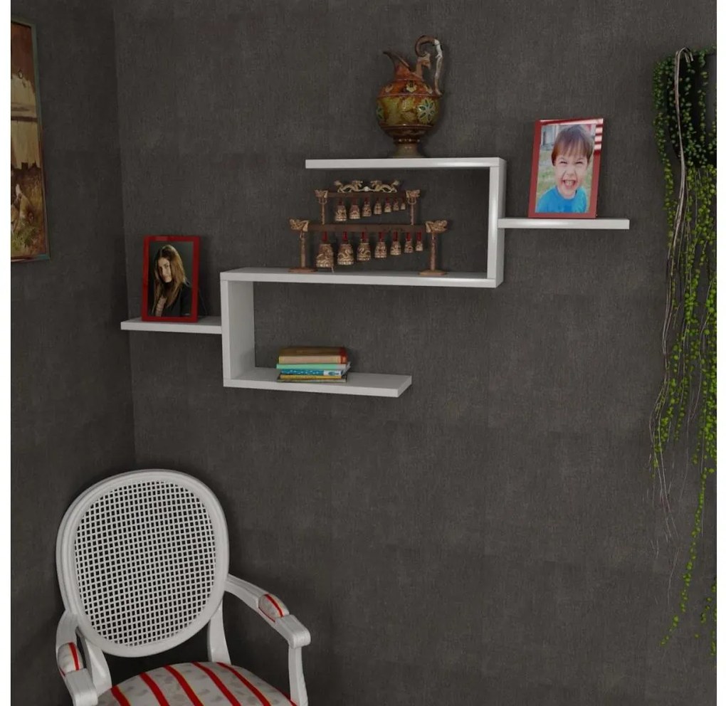 Nástenná polica TWIST 49,4x104 cm biela