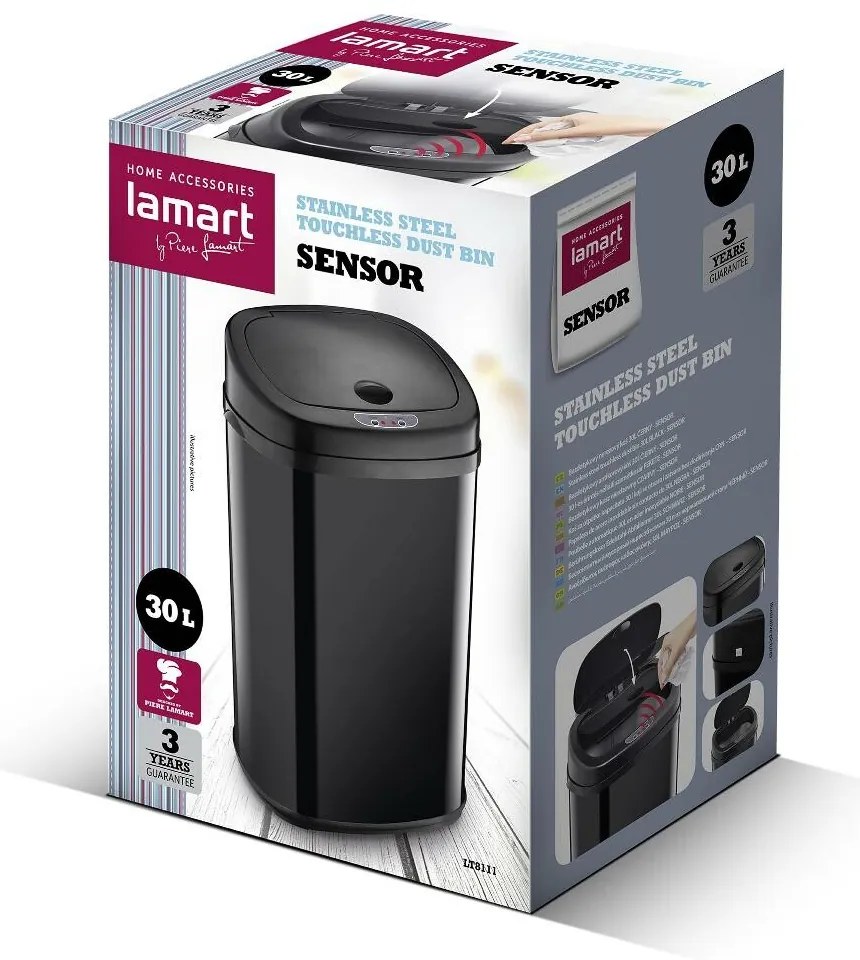 Lamart LT8111 Bezdotykový koš Sensor 30 l, čierna, 30 l