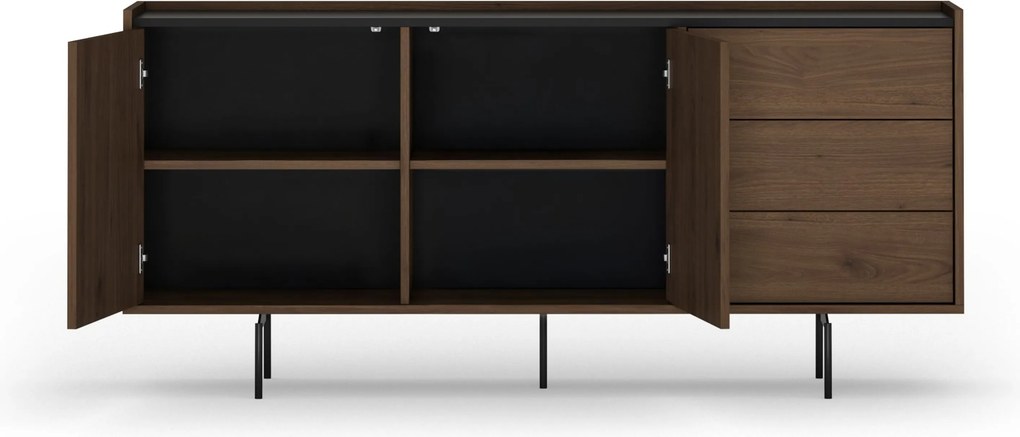 Elegantná komoda Zenar 170 cm so zásuvkami - orech / čierna