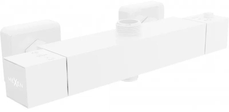 Mexen CUBE termostatická batéria s horným pripojením, biela, 77250-20