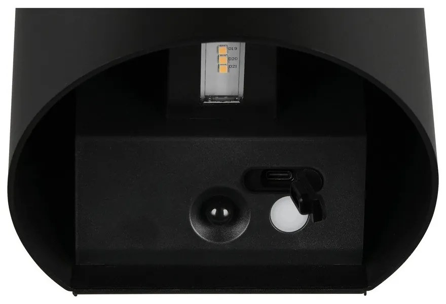 LED nástenné vonkajšie svietidlo so senzorom pohybu na USB (výška 10 cm) Genie – Reality