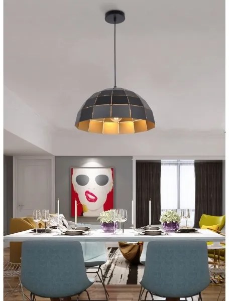 Top Light Apolo 30C - Luster na lanku 1xE27/40W/230V zlatá/čierna