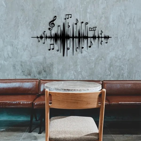Nástenná dekorácia 69x37 cm noty kov