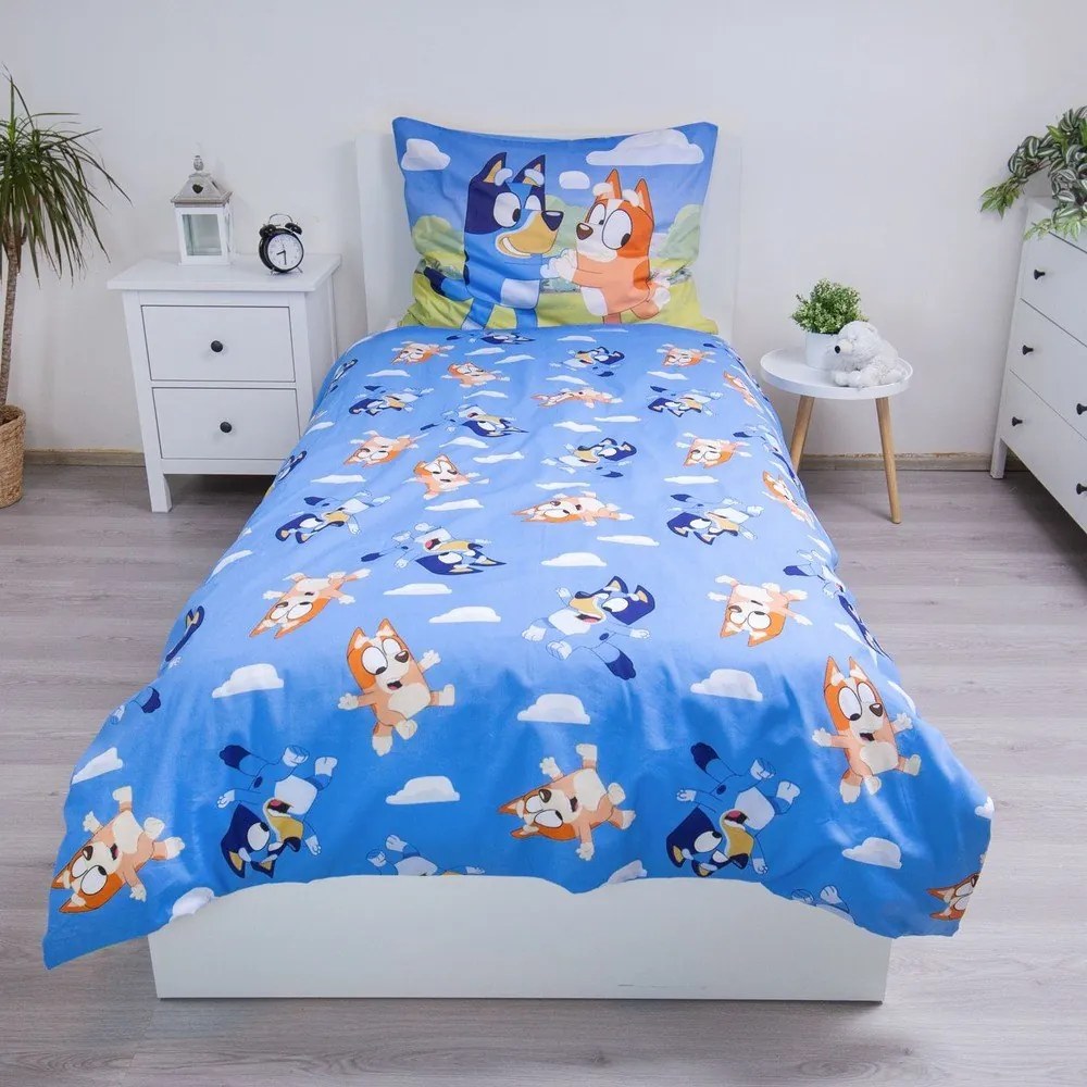 Bavlnená detská obliečka na jednolôžko 140x200 cm Bluey – Jerry Fabrics