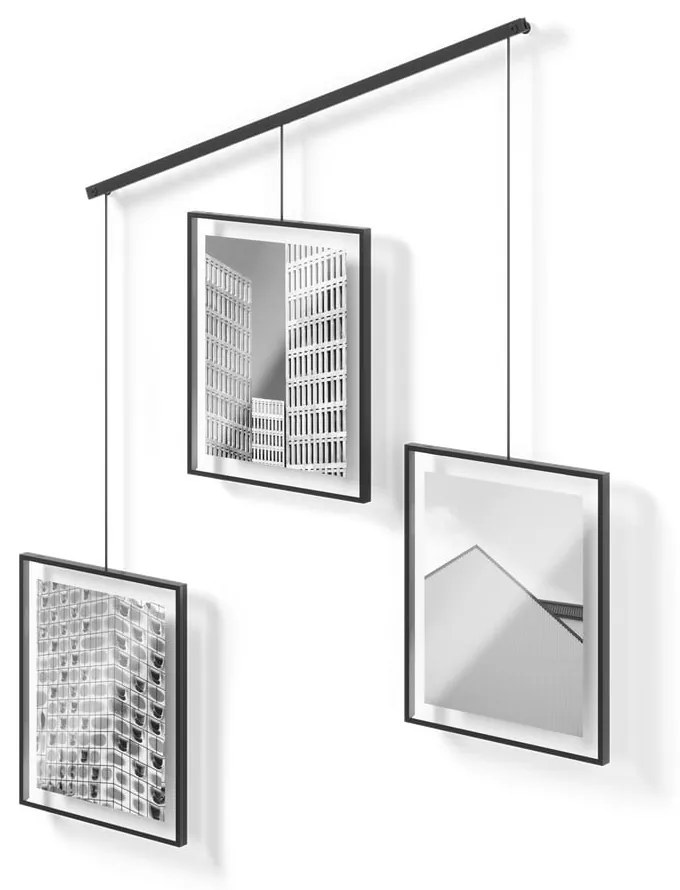 Čierne kovové rámčeky na stenu v súprave 3 ks 73x82 cm Exhibit – Umbra
