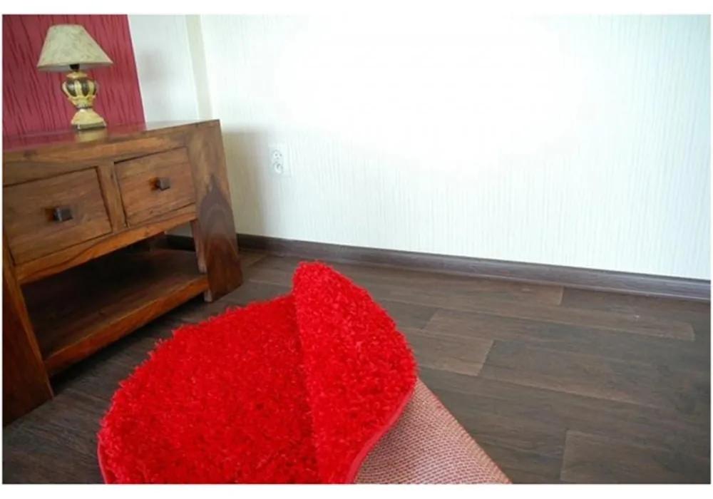 Kusový koberec Shaggy Roy červený kruh 170cm