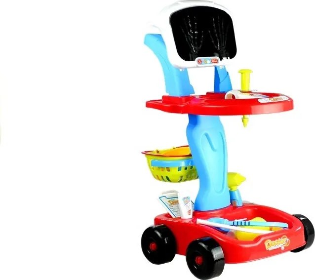 LEAN Toys Detský lekársky vozík s príslušenstvom 22 prvkov