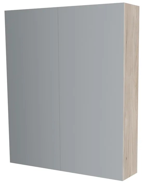 Mereo, Mereo Kúpeľňová zrkadlová skrinka 60 cm, galerka, 2 x dvierka, Multidecor, Light Rock Hickory, MER-CN798G62LRH1
