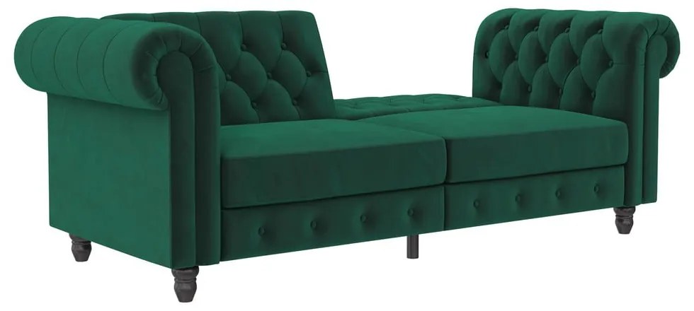 Tmavozelená zamatová rozkladacia pohovka 236 cm Felix – Støraa