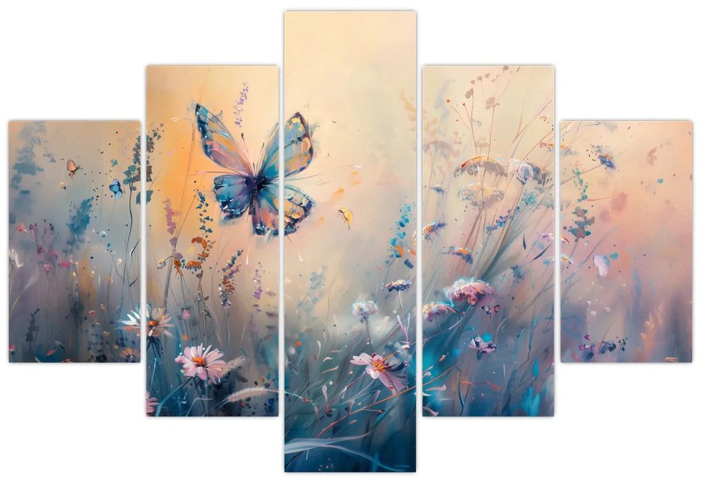Obraz - Lúka s motýľom II. (150x105 cm)
