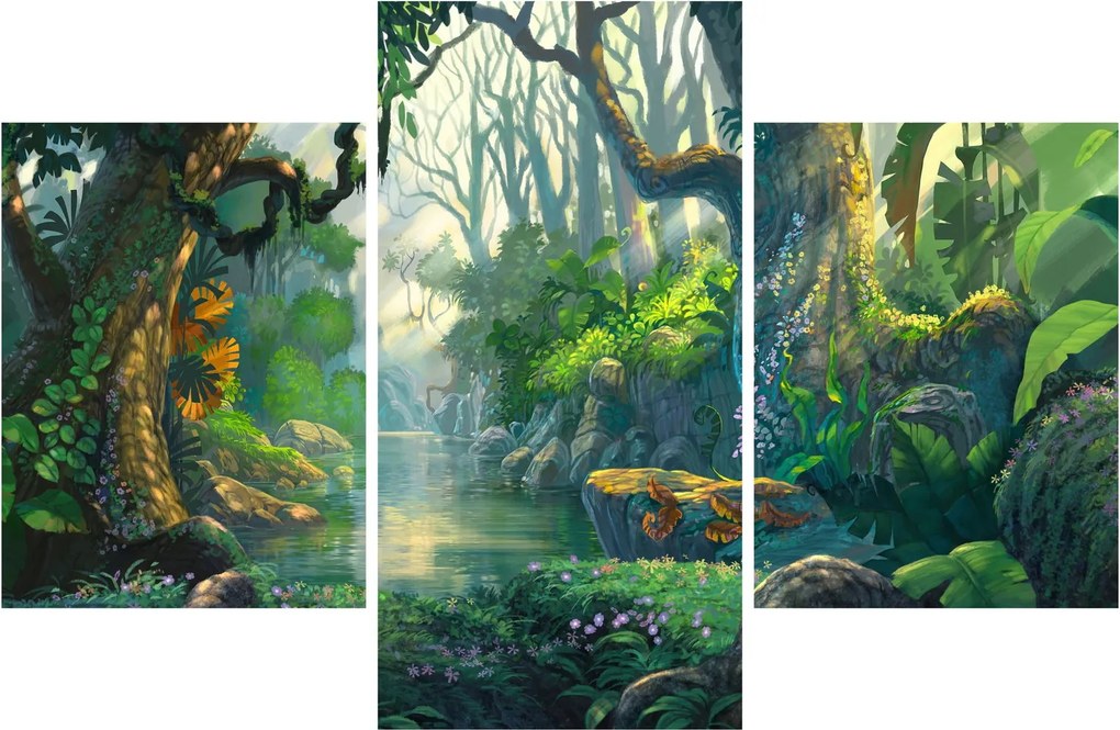 Obraz - Ilustrácia tropického lesa (90x60 cm)