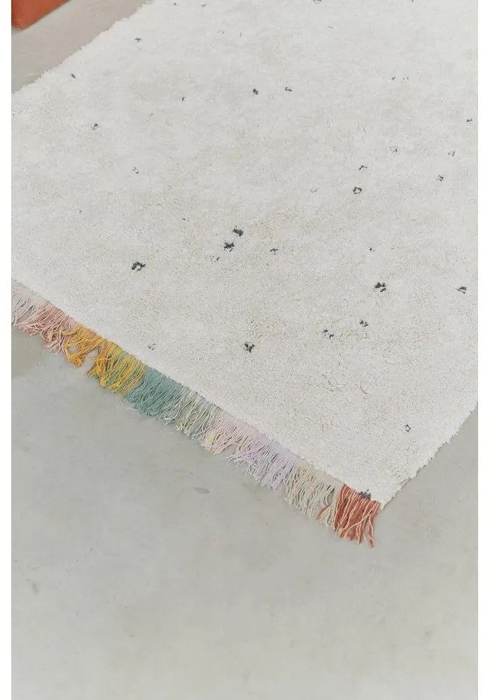 Krémový prateľný ručne tkaný bavlnený detský koberec 120x160 cm Stardust – Lorena Canals