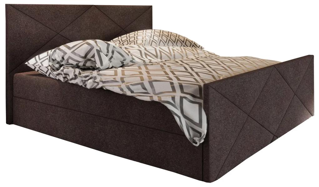 Manželská posteľ Boxspring 160 cm Milagros Comfort 4 (tmavohnedá) (s matracom a úložným priestorom). Vlastná spoľahlivá doprava až k Vám domov. 1056216