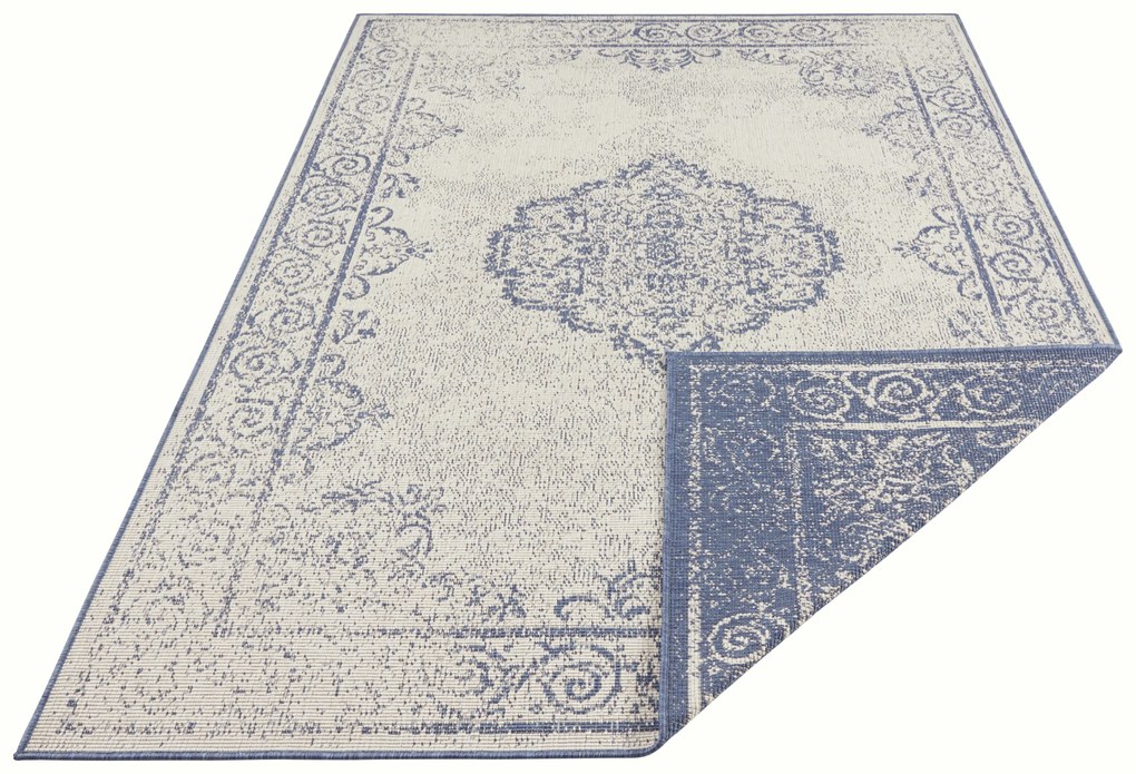 NORTHRUGS - Hanse Home koberce Kusový koberec Twin Supreme 103871 Blue / Cream – na von aj na doma - 200x290 cm