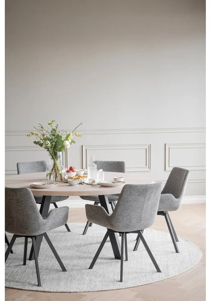 Sivé čalúnené jedálenské kreslá v súprave 2 ks Norwell – Rowico