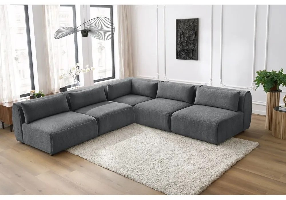 Sivá rohová pohovka (variabilná) Jeanne – Bobochic Paris