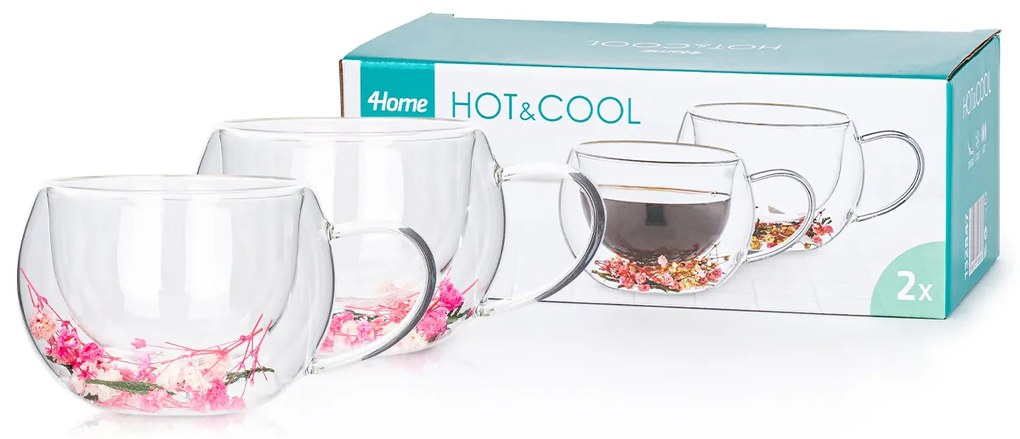 4Home Termo pohár na cappuccino Blossom Hot&Cool, 270 ml, 2 ks