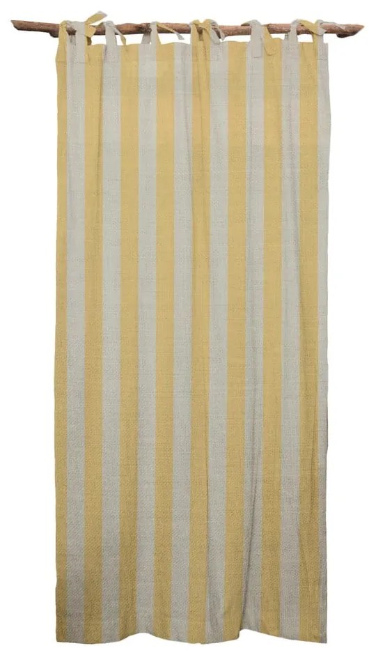 Žltý záves Linen Couture Cuture Cortina Hogar Yellow Stripes