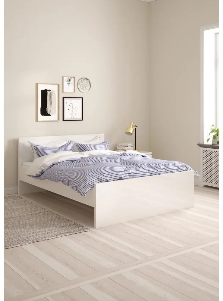 Biela dvojlôžková posteľ z drevotriesky bez roštu 140x200 cm Naia – Tvilum