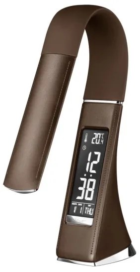 Immax 08948L-LED Stmievateľná stolná lampa s displejom LEATHER LED/7W/230V hnedá