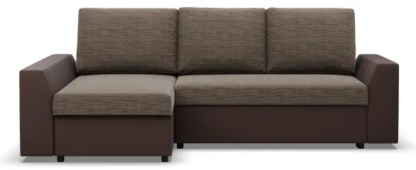 Rohová rozkladacia sedačka LUGO cappuccino / hnedá