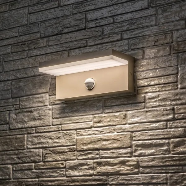 Rabalux 77220 - LED vonkajšie nástenné svietidlo so senzorom ZARAGOZA 9W/230V IP54 béžová