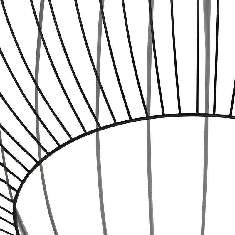 Dizajnové závesné svietidlo okrúhle čierne 70 cm - Dos