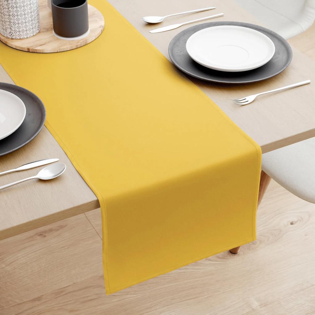 Goldea behúň na stôl 100% bavlnené plátno - medovo žltý 20x160 cm