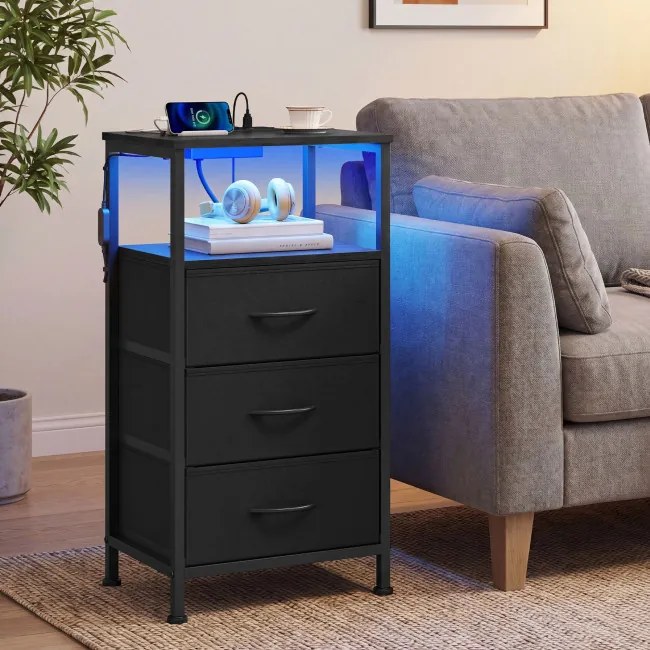 Sada 2 nočných stolíkov s LED osvetlením LGSB35203B102