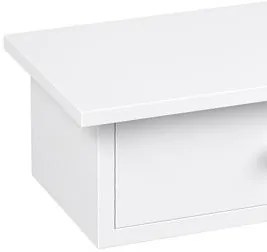 Nástenná polica Liwos so zásuvkami biela