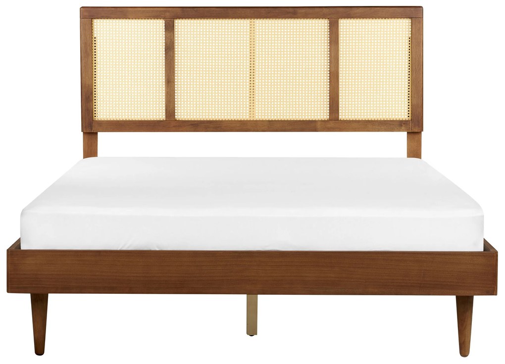 LED drevená posteľ 160 x 200 cm svetlé drevo AURAY Beliani