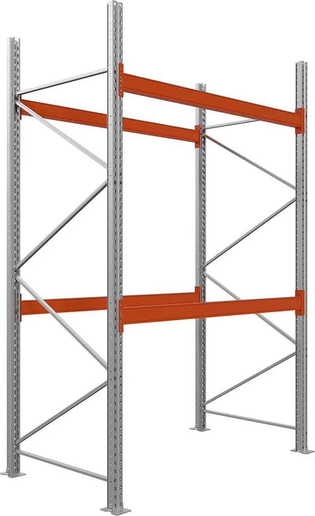 Paletový regál, základný modul, 3 polia, konfigurovateľné úrovne a rozmery