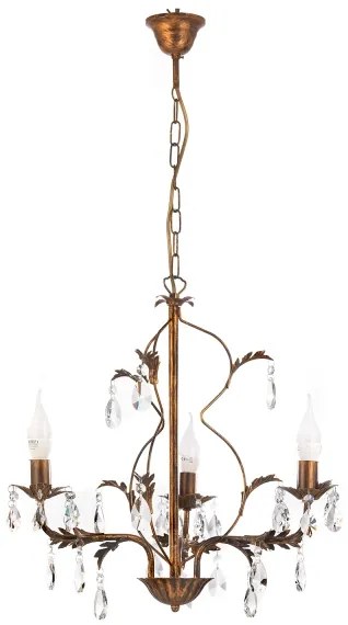 ONLI - Luster na reťazi TERESA 3xE14/6W/230V bronzová