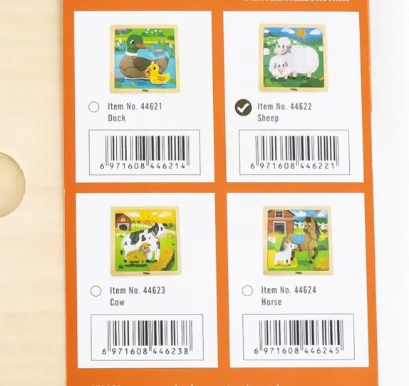 Puzzle na podstavci Viga 44622 9 dielikov - ovečka