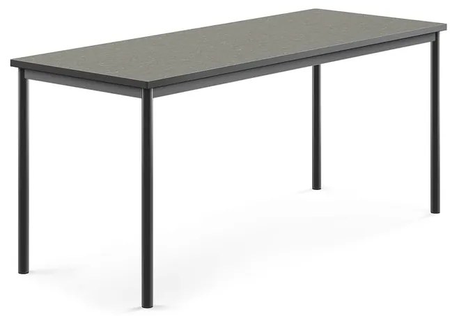 Stôl SONITUS, 1800x700x760 mm, linoleum - tmavošedá, antracit