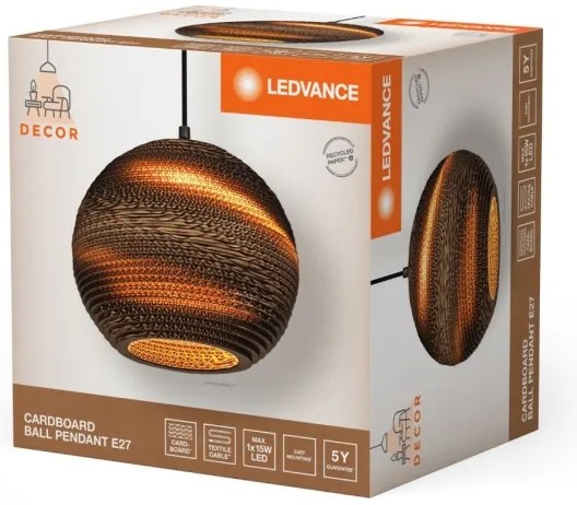 Ledvance - Luster na lanku DECOR CARDBOARD 1xE27/15W/230V pr. 26 cm